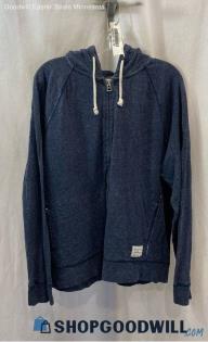 Lucky Brand Men's Heathered Blue Soft Knitwear Zip-Up Hoodie - Sz XL