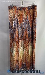 Lane Bryant Women's Orange/Blue Abstract Maxi Skirt - Sz 26