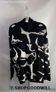 NWT Chico's Women's Black/White Dye Pullover Knit Sweater - Sz XXL