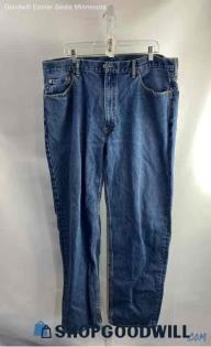 Levi's Men's Blue Dark Washed 550 Relaxed Fit Straight Jeans - Sz 42x34