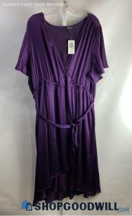 NWT Torrid Women's Dark Purple Wrap Midi Dress - Sz 2