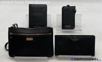 Lot Of 4 Kate Spade Black Saffiano Leather Wallets/Wristlets Handbag/Purse