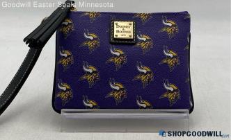 Dooney & Bourke Minnesota Vikings Purple Coated Canvas Wallet/Wristlet Handbag