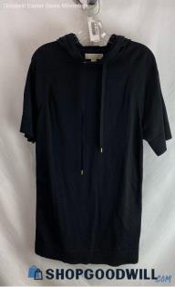 Michael Kors Women's Black Ribbed Short Sleeve Shirt Dress - Sz S