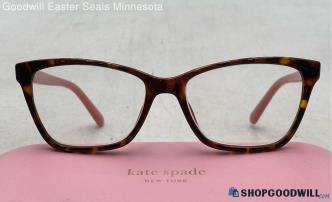 Kate Spade Pava Brown Tortoise/Pink Acetate Cat Eye Prescription Eyeglasses