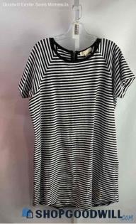 Michael Kors Women's Black/White Stripes T-Shirt Dress - Sz 1X