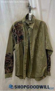 Columbia Men's Gray Green Button Up Shirt - Sz XL