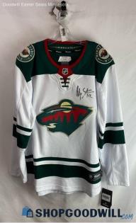 NWT NHL MN Wild White/Green Hockey Jersey - Sz L