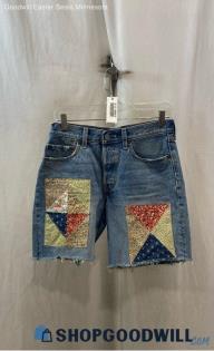 Levi's Women's Dark Blue Patch Cut Off Denim Short - Sz 26