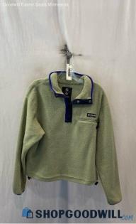 Columbia Women's Sage Green 1/4 Snap Button Sherpa Sweater - Sz M