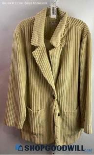 Free People Women's Tan Plush Ribbed Oversized Button Up Blazer - Sz M