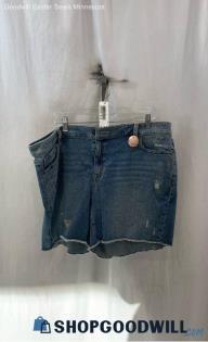 NWT Lane Bryant Women's Blue Girlfriend Jean Cut-Off Shorts - Sz 18