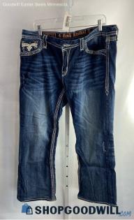 Rock Revival Women's Dark Blue Slim Bootcut Jean - Sz 36