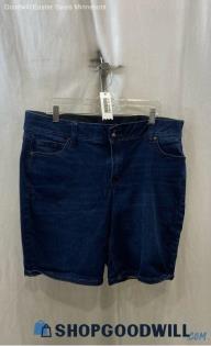 Lane Bryant Women's Dark Wash Blue Denim Shorts - Sz 18