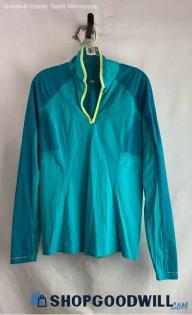 Lululemon Women's Teal Performance 1/4 Zip Sweatshirt - Sz 12