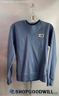 The North Face Women's Ash Blue Fleece Lined Pullover Crewneck Sweatshirt - Sz S