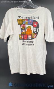 Women's Deutschland Germany White SS T-shirt - Sz 8