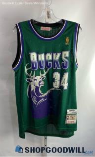 NBA Milwaukee Bucks Allen #34 Green/Blue Throwback Basketball Jersey - Sz S