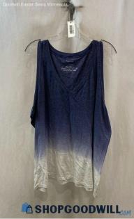 Torrid Women's Blue/White Ombre V Neck Tank Top - Sz 4