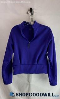 Athleta Women's Royal Purple Fleece Lined Cropped Tech Sweatshirt - Sz XS