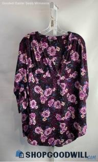 Torrid Women's Purple Floral Blouse - Sz 1