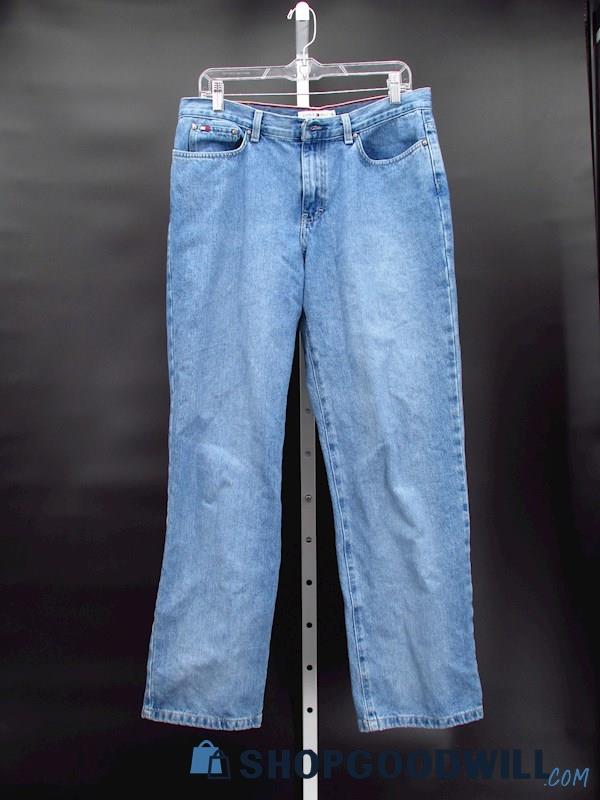Vintage Tommy Hilfiger Women's Pale Blue Denim Straight Leg Jeans Size 10