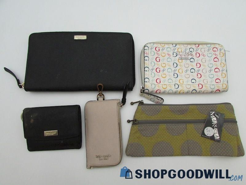 Lot Of Kate Spade/Guess Etc. Black/Multi Assorted Wallets Handbag Purse