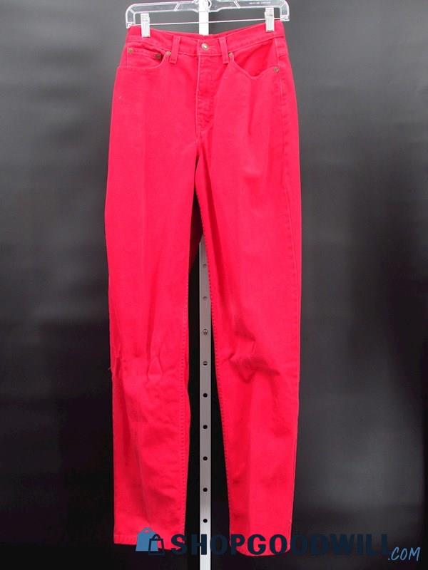 Vintage Jeanology Women's Red Straight Leg Pants Size 6