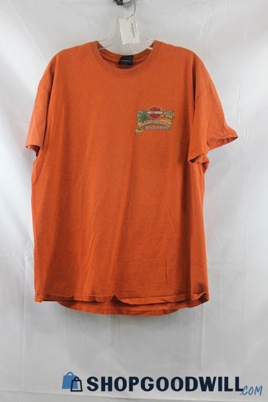 Harley Davidson Men's Heather Orange Graphic T-Shirt