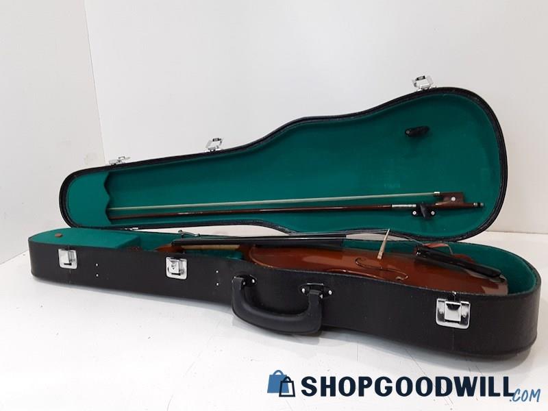 Unbranded Wooden Student Size Violin Instrument + Carrying Case