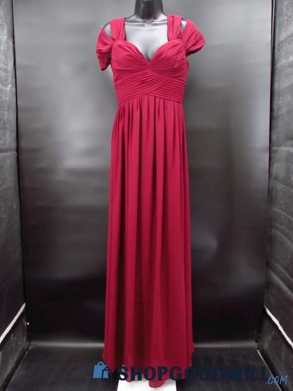 Lulu's Women's Merlot Red Cold Shoulder Queen Anne Formal Dress Size S