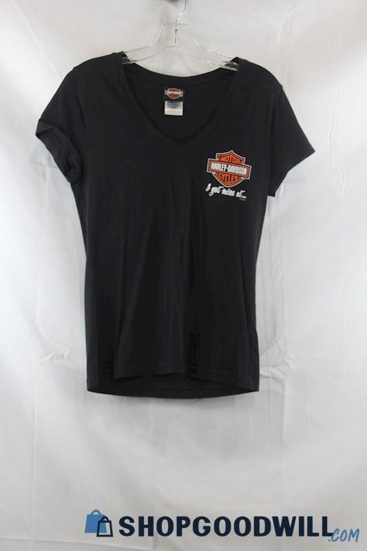 Harley Davidson Women's Black Logo Graphic T-Shirt SZ M