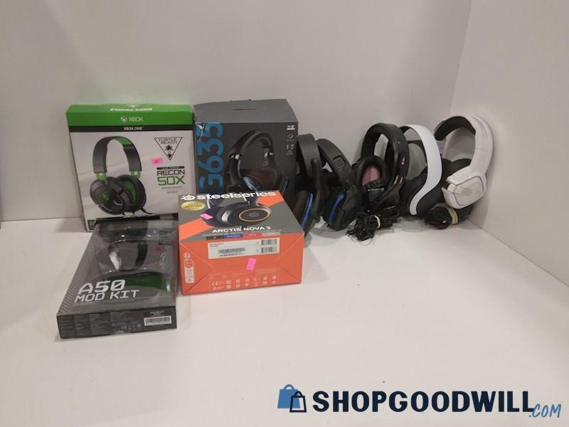 Mixed Brands Gaming Headphones Grab Box Lot-XBOX Recon SOX, Steelseries and more