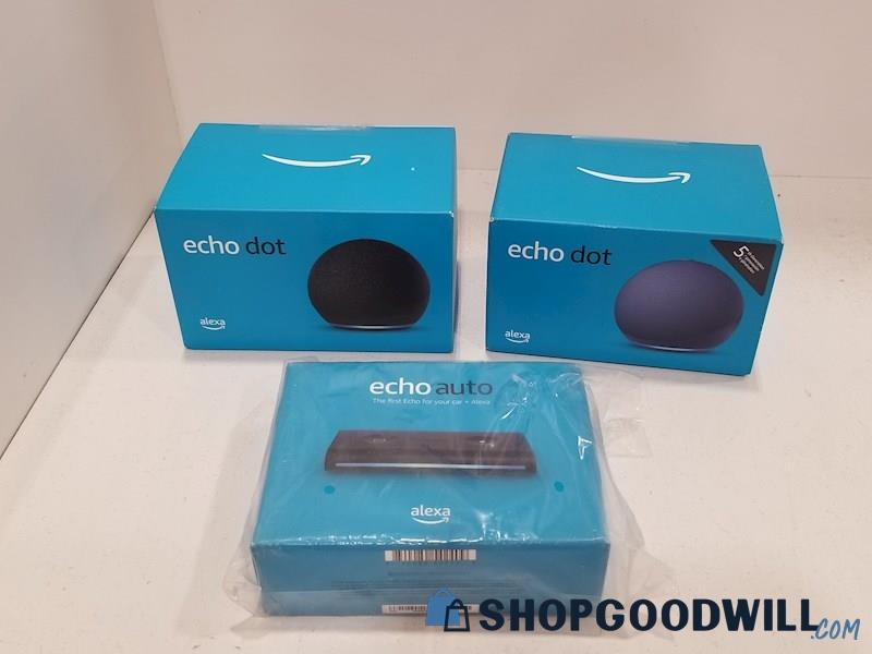Sealed Amazon Echo Dots 4th Gen Smart Home Speakers + Extra