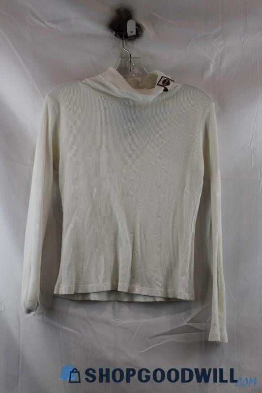 Harley Davidsons Women's White Ribbed Turtle Neck Sweater SZ S