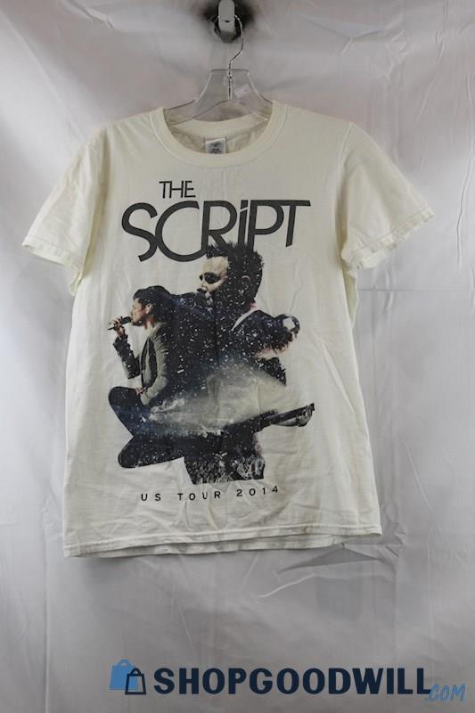 The Script Men's White Multicolor World Tour 2014 Concert T-Shirt SZ S
