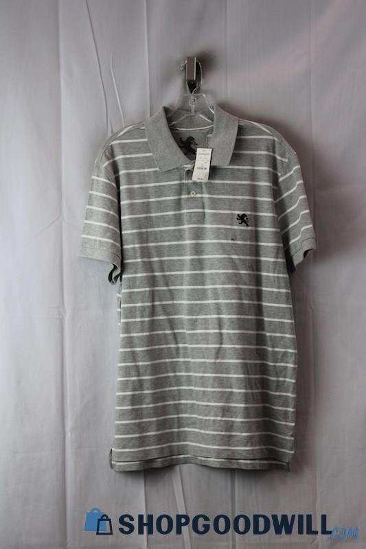 NWT Express Men's Gray/White Polo Shirt SZ-XL
