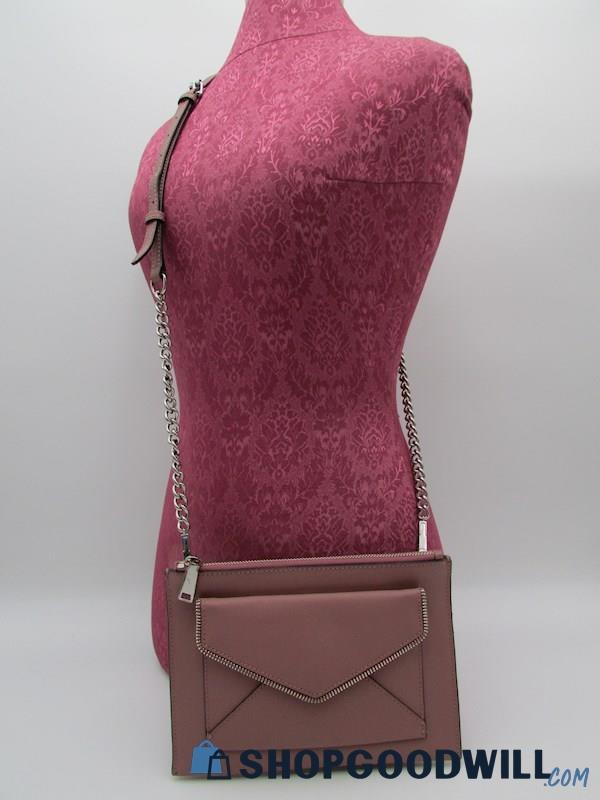 Rebecca Minkoff Dusty Rose Saffiano Leather Envelope Crossbody Handbag Purse