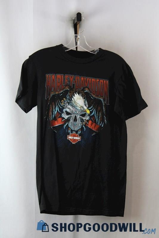Harley Davidson Men's Black Graphic T-Shirt SZ-S