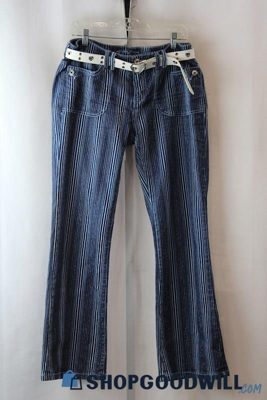 Apollo Jeans Women's Blue Striped Bootcut Jeans SZ-13/14