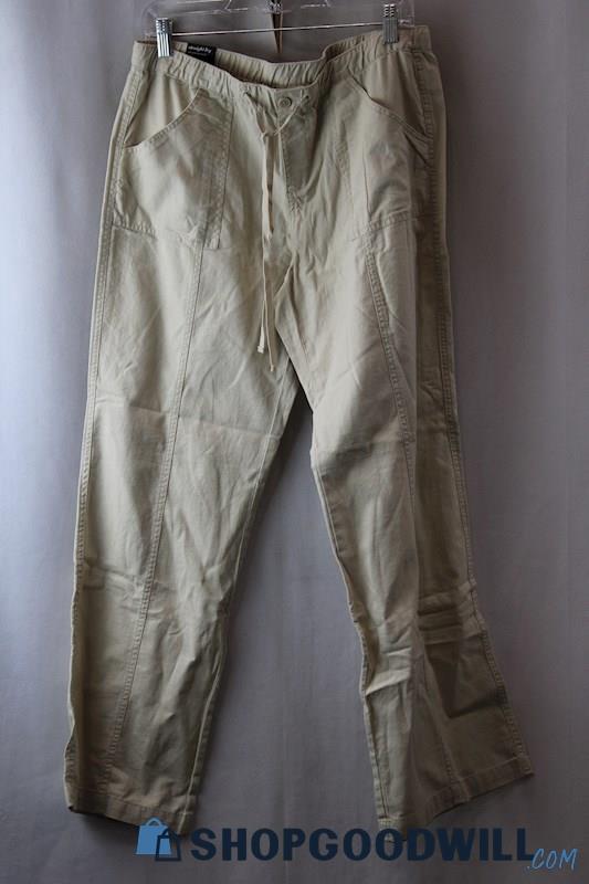 NWT NY&Co Women's Beige Straight Linen Pants SZ-M