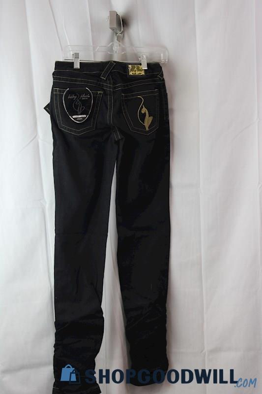 NWT Baby Phat Women's Black Slouch Leg Jeans SZ 5