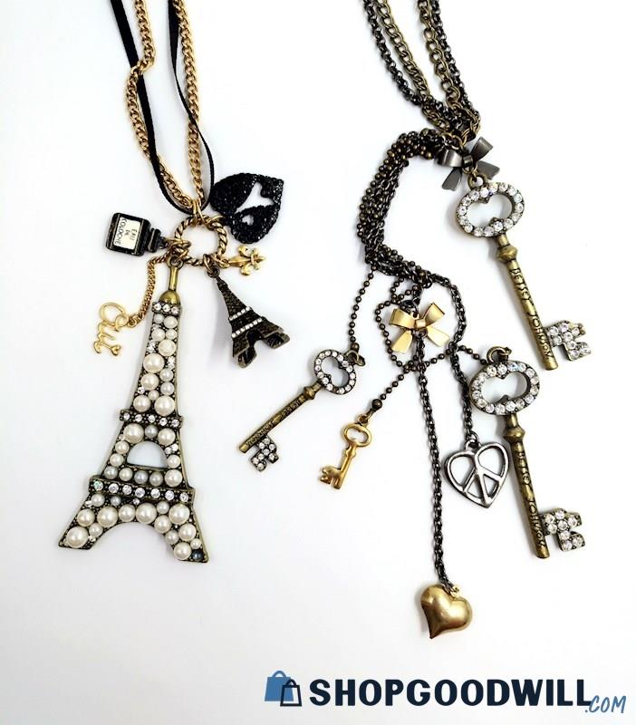 BETSEY JOHNSON Long Charm Necklaces (2)