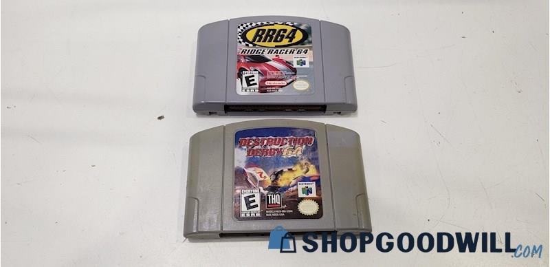 Ridge Racer 64 + Destruction Derby 64 Video Games for Nintendo 64 N64 - TESTED