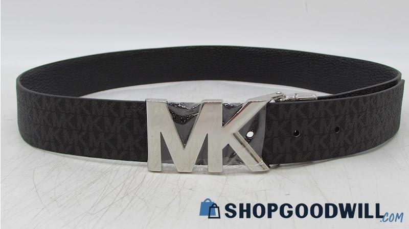 NWT Michael Kors Signature Reversible Logo Black Leather Waist Belt - Sz L