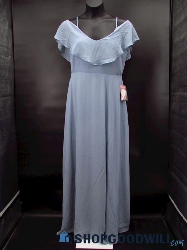 NWT Birdy Grey Women's Robin's Egg Blue Flutter Cold Shoulder Dress Size XL