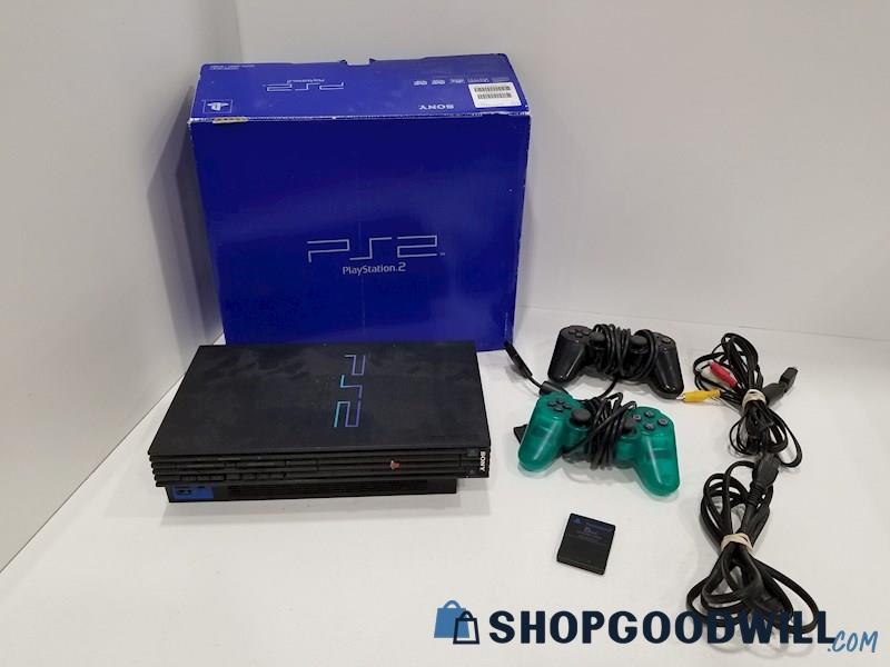 PlayStation 2 Console w/ Cords, Controllers & Box - PS2 TESTED