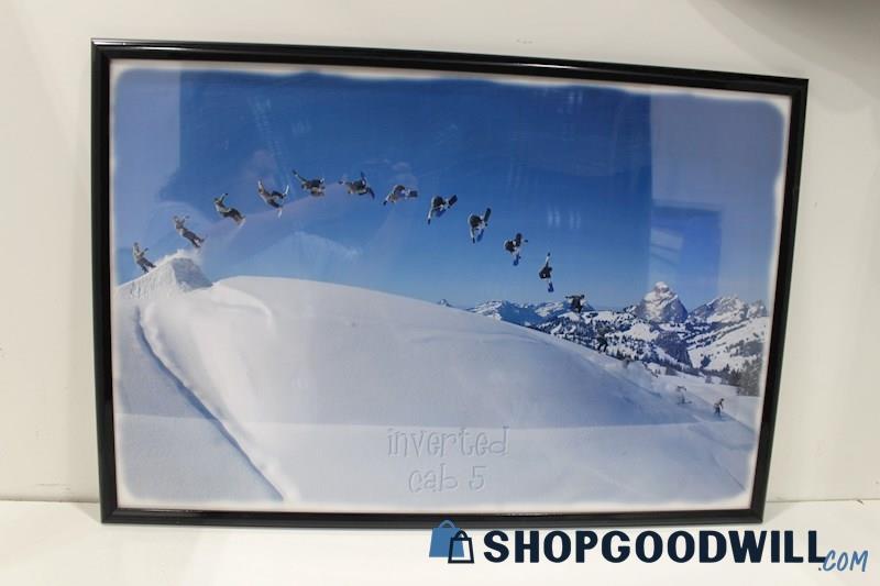 'Inverted Cab 5' Extreme Snowboarding Action Photo Poster Print PICKUP ONLY