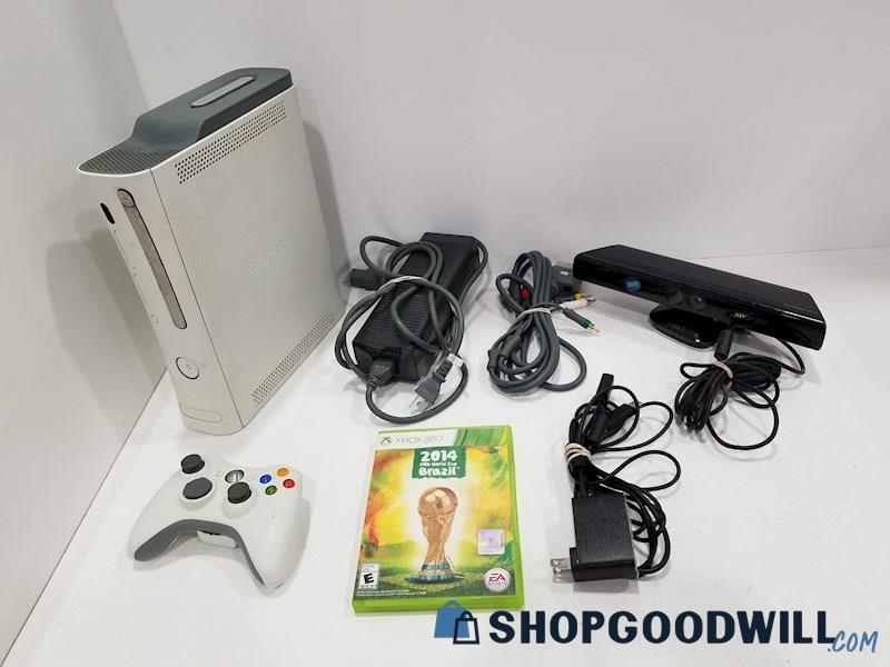 XBOX 360 Falcon Console w/ Kinect, Game, Cords - POWERS ON