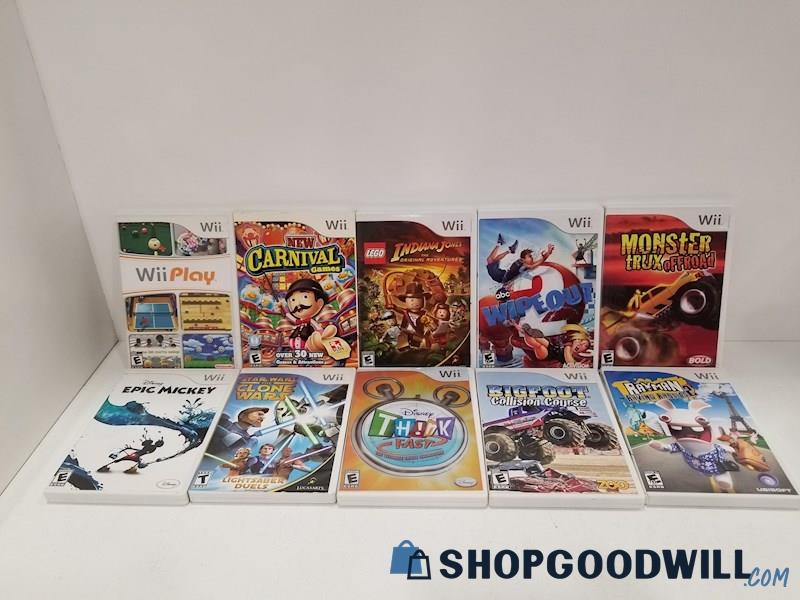 10pc Lot Nintendo Wii Games New Carnival Games, Epic Mickey, Wipeout & More